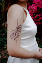 Load image into Gallery viewer, Alchemist Rose Tattoo｜LAZY DUO TEMPORARY TATTOO STICKER Design Store HK HONG KONG 紋身貼紙 香港紋身認領圖 文青 美式花紋身tattoohk hongkongtattoo 小圖刺青 fine-line tattoo 簡約刺青 minitattoo linetattoo tattooartist 香港刺青 MANE INK 
