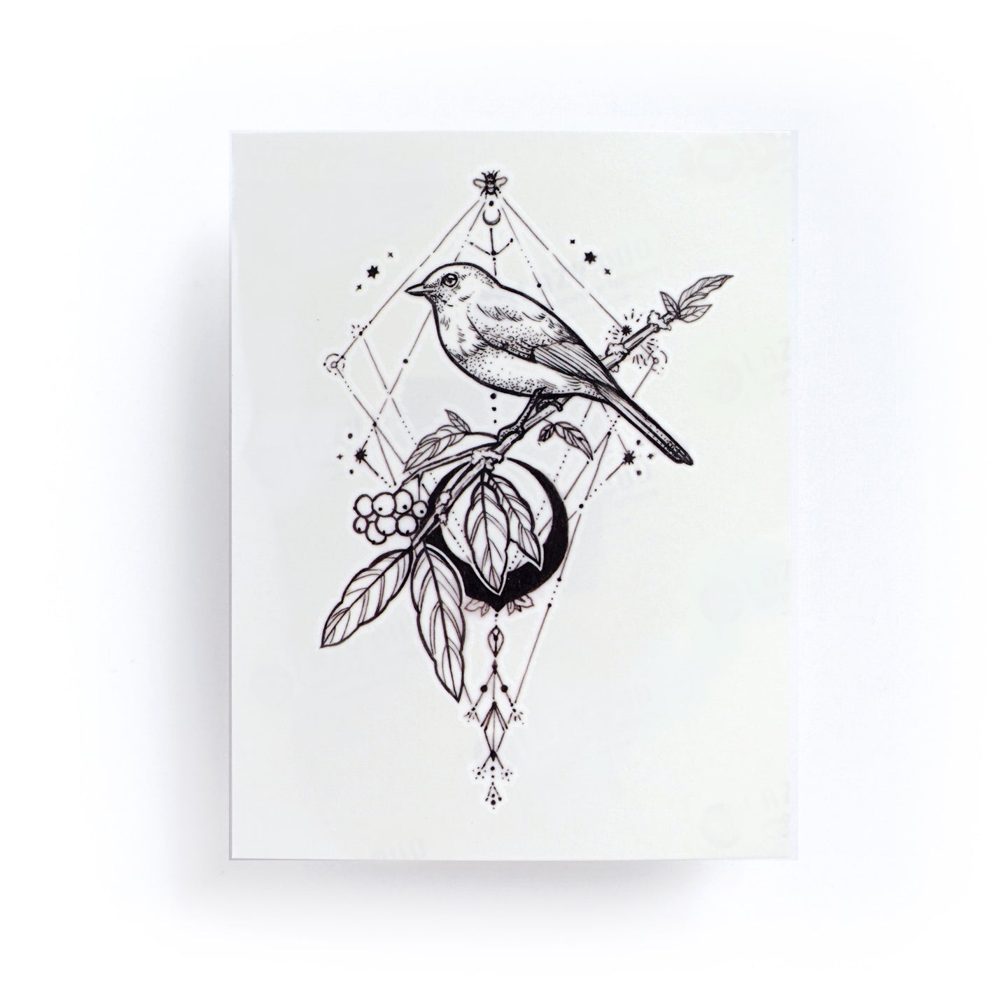 Black Moon & Bird Tattoo - LAZY DUO TATTOO