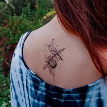 Load image into Gallery viewer, Black Moon &amp; Bird Tattoo - LAZY DUO TATTOO
