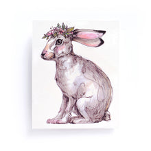 Load image into Gallery viewer, Watercolor Bunny with Flower Band Tattoos - LAZY DUO TATTOO
