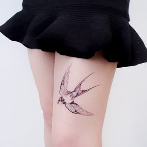 Delicate Watercolor Swallow Tattoos - LAZY DUO TATTOO Swallow Tattoo, Bird tattoo, Realistic Color Temporary tattoo Sticker, Fun Animal tattoo, Fake Tattoo, Swallow pair tattoo, bohemian Tattoo 燕子刺青 LAZY DUO Temporary Tattoo Sticker - Swallow Tattoo Hong Kong Mane Ink 香港紋身貼紙 女紋身師 燕子刺青 LAZY DUO Temporary Tattoo Sticker - Swallow Tattoo Hong Kong Mane Ink 香港紋身貼紙 女紋身師 Delicate Watercolor Swallow Tattoos - LAZY DUO TATTOO