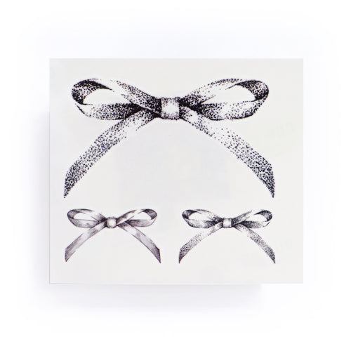 Dotwork Ribbon Bow Tattoo - LAZY DUO TATTOO