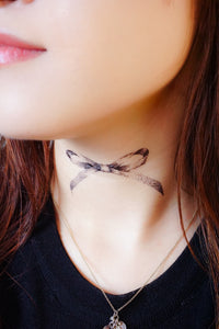 Dotwork Ribbon Bow Tattoo - LAZY DUO TATTOO