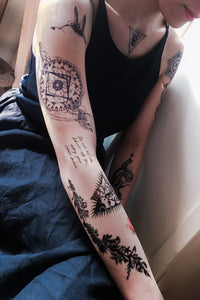Flower Stripe Tattoo - LAZY DUO TATTOO