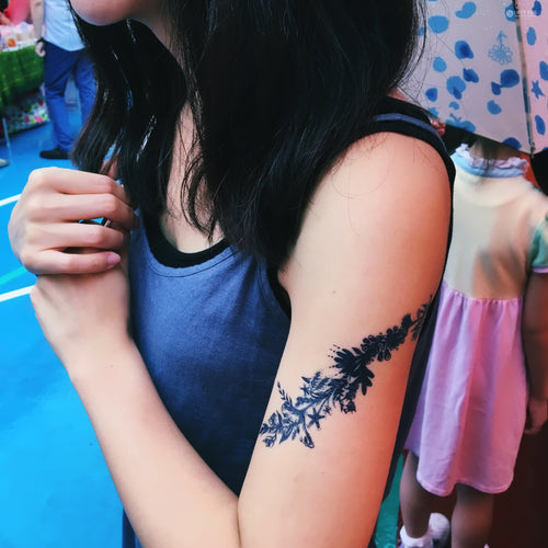 Flower Stripe Tattoo - LAZY DUO TATTOO