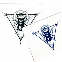 Load image into Gallery viewer, Moon Beetle Tattoo - LAZY DUO TATTOO
