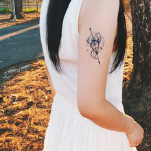 Load image into Gallery viewer, 香港紋身貼紙 女紋身師 Arrow Spiral &amp; Moon Tattoo - LAZY DUO TATTOO Hong Kong Tattoo Sticker HK made in Taiwan MIT Mane Ink 
