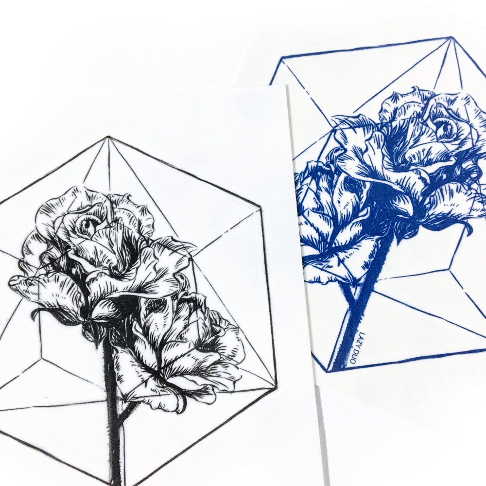 Rose & Polygon Tattoos - LAZY DUO TATTOO