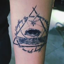 Load image into Gallery viewer, Alchemist Eye Triangle Tattoo - LAZY DUO TATTOO
