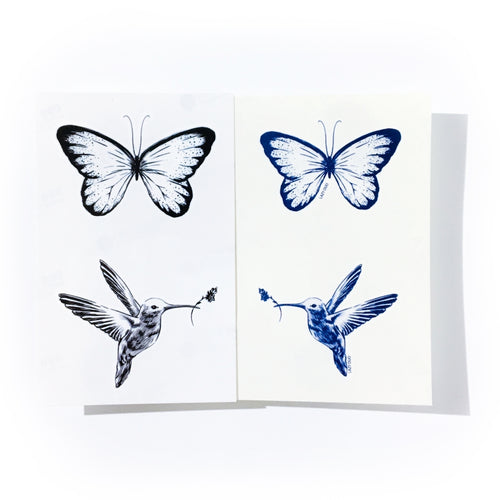 Butterfly & Hummingbird Combo - LAZY DUO TATTOO