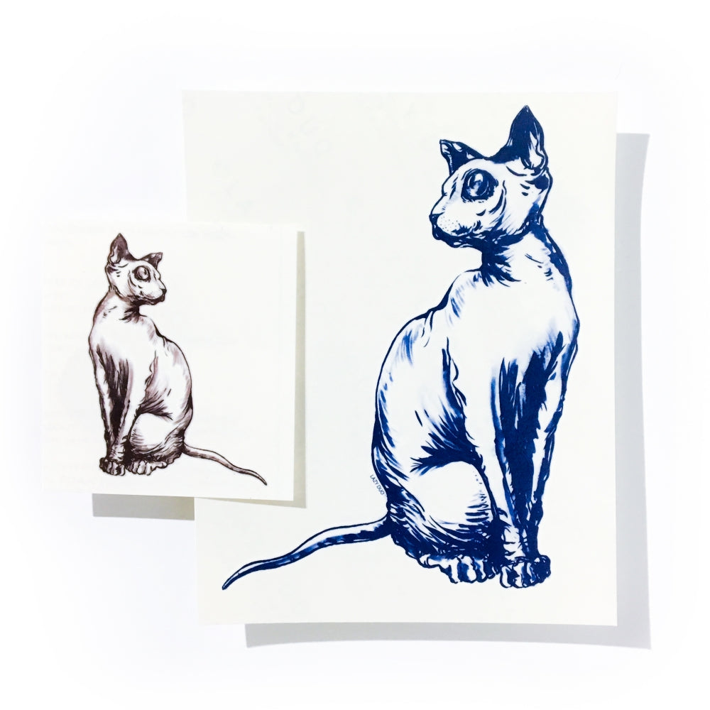 Sphynx Cat II Tattoo - LAZY DUO TATTOO