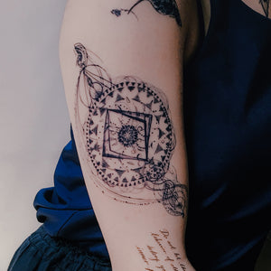 Bohemian Zodiac Compass Tattoo - LAZY DUO TATTOO