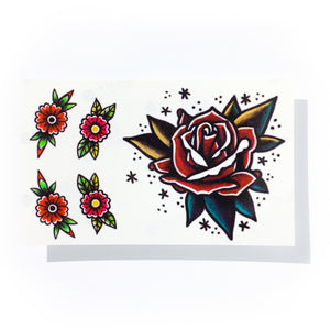 Old School Red Rose Tattoos - LAZY DUO TATTOO
