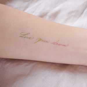 Watercolor Lettering Tattoo・Live Your Dream - LAZY DUO TATTOO