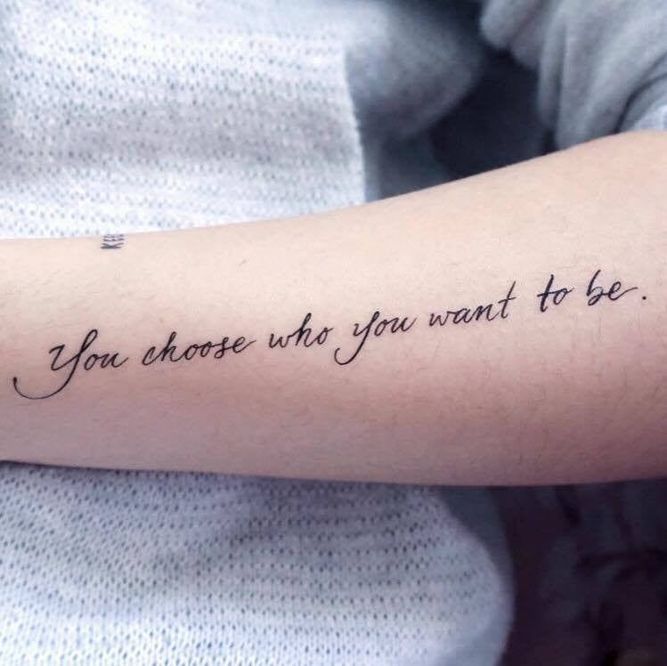 Encouraging Quote．Choose Yourself Tattoo - LAZY DUO TATTOO