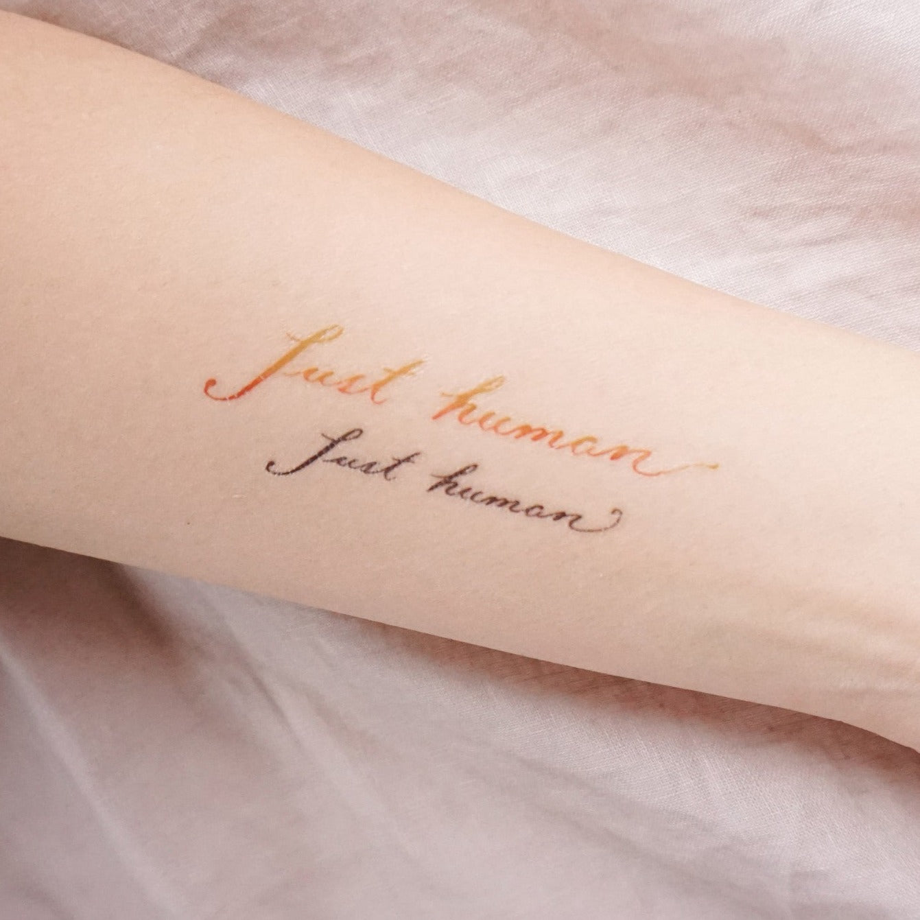Watercolor Lettering Tattoo・Human - LAZY DUO TATTOO