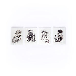 Ink-wash Japanese Writer's Portrait Tattoos - LAZY DUO TATTOO
