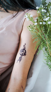 Alchemy Moon Snake & Peony Flower Tattoo - LAZY DUO TATTOO Alchemy Snake Moon and Rose Tattoos Peony Tattoos Tarot Tattoos Realistic tattoo Stickers Long Lasting Temporary Tattoos Skull Crown Tattoo Old School Tattoo American Tattoo HK Hong Kong Rose Tattoo Black Work Temporary Tattoo INK LAZY DUO 香港刺青紋身貼紙訂做印刷活動推廣 印水紙插畫設計 香港女紋身師Manyee 美式粗體 紋身蛇刺青 迷宮刺青 自由神秘塔羅刺青 玫瑰紋身 刺青王冠紋身 牡丹花刺青