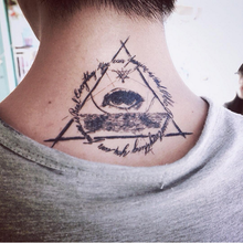 Load image into Gallery viewer, Alchemist Eye Triangle Tattoo - LAZY DUO TATTOO
