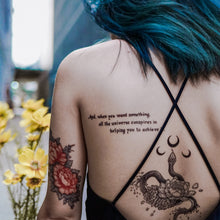 Load image into Gallery viewer, Empowering Quote．The Alchemist The Universe - LAZY DUO TATTOO
