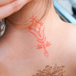 Tropical Color Ornamental Tattoo｜LAZY DUO TEMPORARY TATTOO STICKER SHOP HK Tattoo Design Store HK HONG KONG Chest Tattoo 防敏紋身貼紙 香港紋身店 認領圖 文青簡約美式紋身刺青師 tattoohk hongkongtattoo 小圖刺青 fine-line tattoo minimal tattoo linetattoo tattooartist 香港女紋身師 MANE INK 