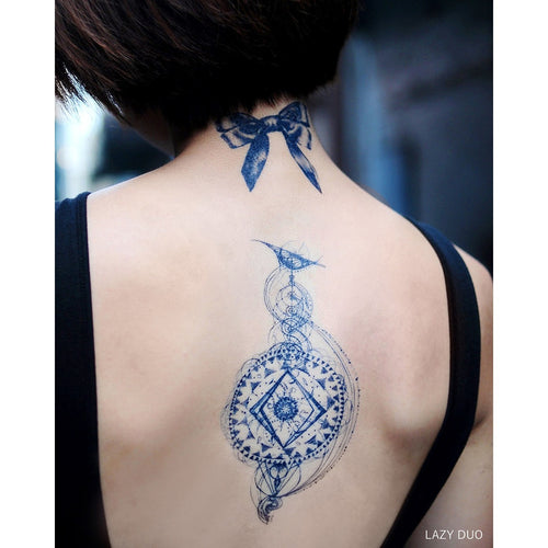 Bohemian Zodiac Compass Tattoo - LAZY DUO TATTOO