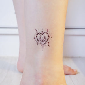 Stars Heart & Moon Tattoo - LAZY DUO TATTOO